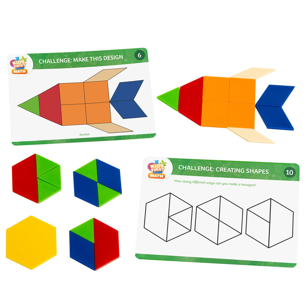 Making A Math With Math Pattern Blocks Kids First Math: Pattern Blocks Math Kit with Activity Cards – Thames ...