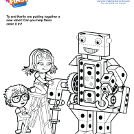 Kids First Robot Building Coloring Page (ACTIVITY)