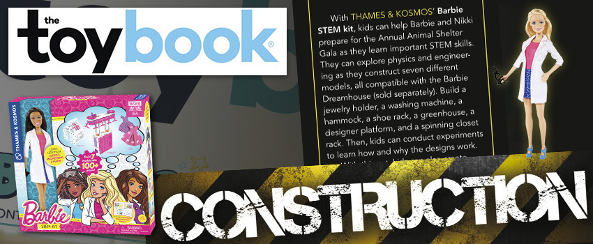 The Toy Book features Barbie STEM Kit in an article about construction toys