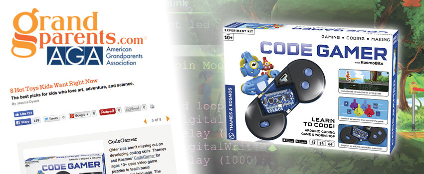 Grandparents.com included CodeGamer in “8 Hot Toys Kids Want Now”