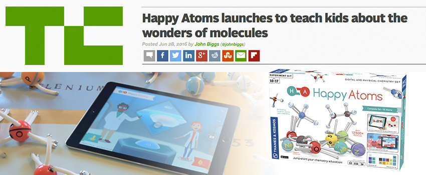 TechCrunch covers the Happy Atoms Indiegogo campaign